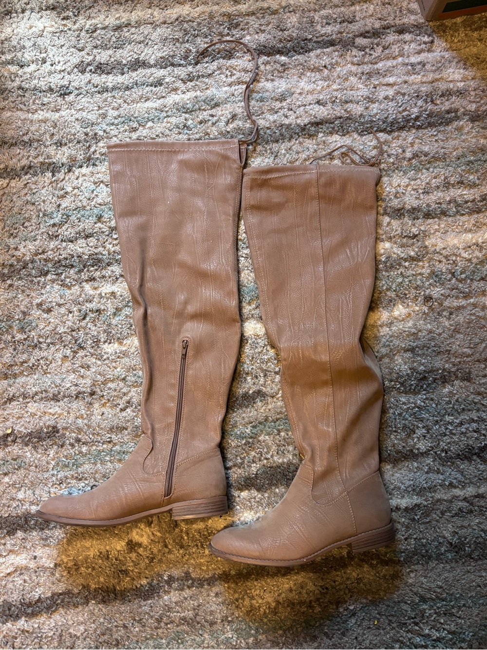 Shoe Dazzle Taupe Over-the-Knee Riding Boots